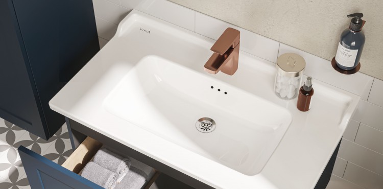 VitrA Integra Classic washbasin with copper taps